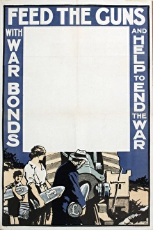 WW1 Poster, Feed the Guns with War Bonds WW1 Poster, Feed the Guns with War Bonds