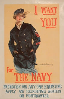 Join Gallery: WW1 poster, I Want You for the Navy - promotion for anyone enlisting