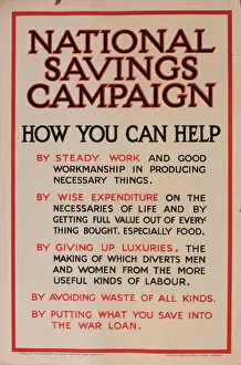 Images Dated 17th February 2014: WW1 poster, National Savings Campaign