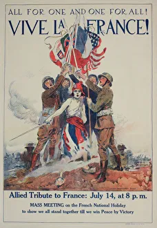 WW1 poster, Vive la France! All for one and one for all! WW1 poster, Vive la France! All for one and one for all!