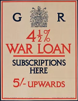 Images Dated 17th February 2014: WW1 poster, War Loan, subscriptions here