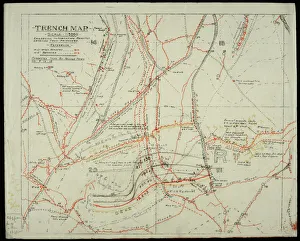 WW1 Trench Map Print - Somme Battlefield circa 1916