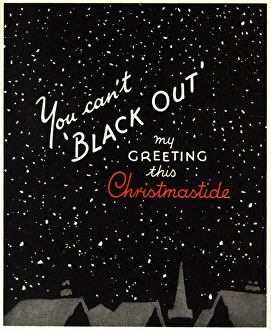 WW2 Christmas card, Blackout and snow WW2 Christmas card, Blackout and snow