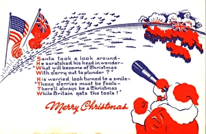 WW2 Christmas card, Father Christmas WW2 Christmas card, Father Christmas