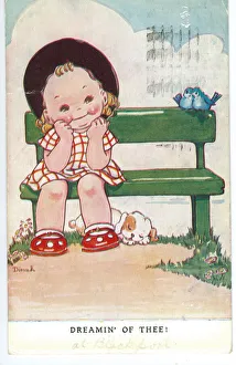 WW2 era - Comic Postcard - Dreamin of thee WW2 era - Comic Postcard - Dreamin of thee