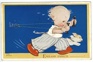 WW2 era - Comic Postcard - England expects WW2 era - Comic Postcard - England expects
