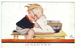 WW2 era - Comic Postcard - I C I. O. U. A P. C WW2 era - Comic Postcard - I C I. O. U. A P. C