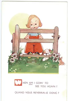 WW2 era - Comic Postcard - When am I goin to see you again WW2 era - Comic Postcard - When am I goin to see you again