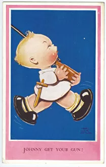 Relating Gallery: WW2 era - Comic Postcard - Johnny get your gun