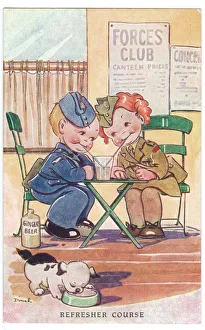 WW2 era - Comic Postcard - Refresher Course WW2 era - Comic Postcard - Refresher Course