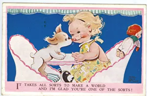 WW2 era - Comic Postcard - Takes all sorts to make a world WW2 era - Comic Postcard - Takes all sorts to make a world