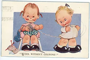WW2 era - Comic Postcard - Wool without coupons WW2 era - Comic Postcard - Wool without coupons