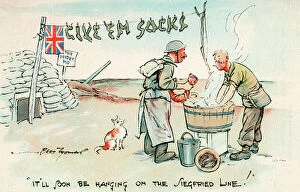 Postcard Collection: WW2 - Laundry - It ll soon be hanging on the Siegfried Line
