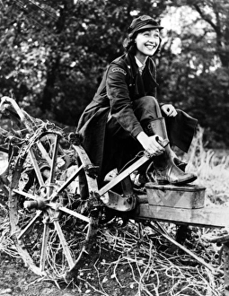 WW2 - London Auxiliary Ambulance Service Driver on the farm WW2 - London Auxiliary Ambulance Service Driver on the farm
