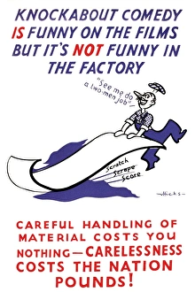 WW2 poster, careful handling of material WW2 poster, careful handling of material