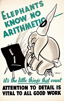 WW2 poster, Elephants know no arithmetic WW2 poster, Elephants know no arithmetic