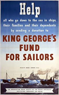 WW2 poster, King Georges Fund for Sailors WW2 poster, King Georges Fund for Sailors