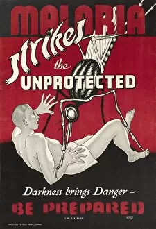 Relating Gallery: WW2 Poster -- Malaria Strikes the Unprotected