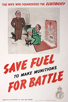 WW2 poster, Save fuel to make munitions for battle WW2 poster, Save fuel to make munitions for battle