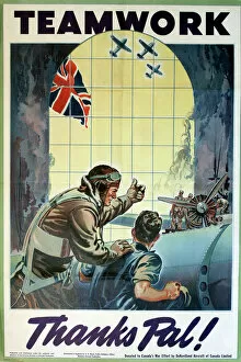 Manufacturing Gallery: WW2 poster, Teamwork -- Thanks Pal
