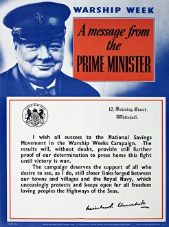 WW2 poster, Warship Week, Winston Churchill WW2 poster, Warship Week, Winston Churchill