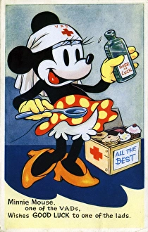 WW2 VAD Mini Mouse Walt Disney Cartoon Card WW2 VAD Mini Mouse Walt Disney Cartoon Card