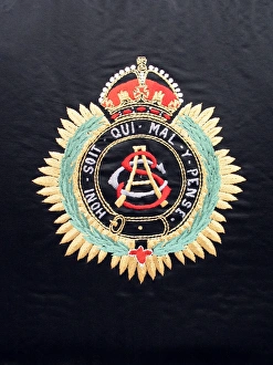 WWI badge of the Army Service Corps, finely woven in silk WWI badge of the Army Service Corps, finely woven in silk