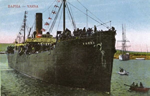 WWI - Bulgarian troop ship at Varna, Bulgaria
