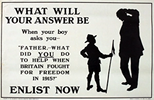 WWI Poster, What Will Your Answer Be WWI Poster, What Will Your Answer Be