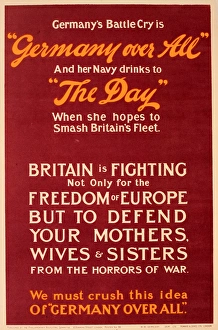 WWI Poster, Germany over All WWI Poster, Germany over All