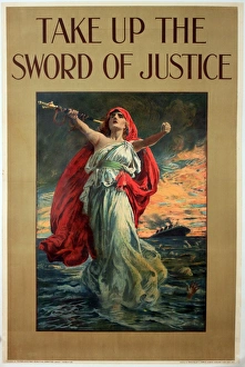 WWI Poster, Take up the Sword of Justice WWI Poster, Take up the Sword of Justice