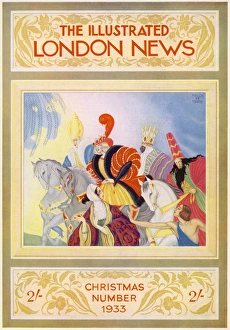 <b class=qtipBold><figcaption>Xmas No 1933</figcaption></b><br>Front cover of the Illustrated London News Christmas number from 1933 showing a stylised Three Kings.<br><em>© Illustrated London News Ltd/Mary Evans</em> Xmas No 1933