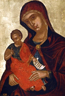 XVIth century icon depicting the Madonna and Child. Francisc XVIth century icon depicting the Madonna and Child. Francisc