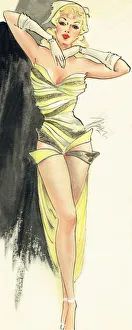 Hostesses Gallery: Yellow Black Ribbon Costume - Murrays Cabaret Club