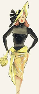 Hostesses Gallery: Yellow Hat - Black Jumper - Yellow Polka Dot Bag - Murray