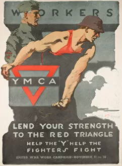 Muscular Gallery: YMCA Poster, Lend Your Strength, WW1