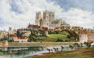 England Prints: Distant View of York Minster Print, 1908