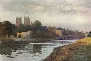 Prints of A distant viuew of York from the river Ouse. Date: circa 1909 York Prints: Distant View of York from the River Ouse Print circa 1909