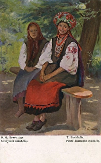 A Young Bride-to-be in traditional costume - Rural Russia A Young Bride-to-be in traditional costume - Rural Russia