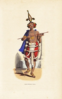 Young Indian dancer in bird headdress, cape Young Indian dancer in bird headdress, cape