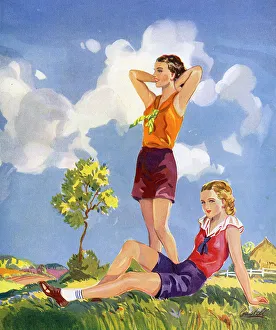 Two young ladies out for a countryside walk Two young ladies out for a countryside walk