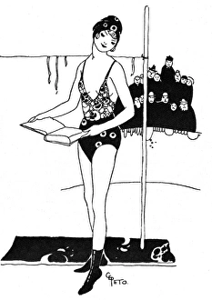 Young lady shortly fails to walk the tightrope Young lady shortly fails to walk the tightrope