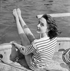 The Colin Sherborne Collection: Young woman modelling on a boat