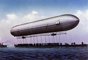 <b class=qtipBold><figcaption>Zeppelin First Flight</figcaption></b><br>The first ZEPPELIN - LZ.1 - makes its maiden flight over the Bodensee (lake Constance)<br><em>© Mary Evans Picture Library</em> Zeppelin First Flight
