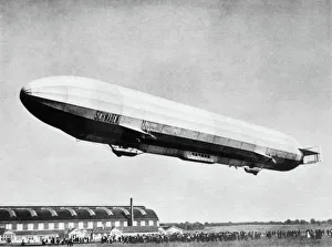 Zeppelin LZ-9 Schwaben Airship Flying in 1911 Zeppelin LZ-9 Schwaben Airship Flying in 1911
