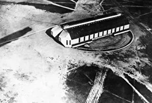 Length Collection: Zeppelin shed at Nordholz, aerial photograph during WW1