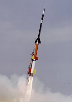 <b class=qtipBold><figcaption>Black Brant XII Launch</figcaption></b><br>The four-stage Black Brandt shown here blasting off from a launch pad at the Wallops Island Flight Facility in rural Virginia is at 66 feet (20 meters), the tallest of NASA's 13 sounding rockets. These rockets can carry scientific payloads of various weights up to 1, 213 lbs. (550 kg) to altitudes from 30 miles (48 km) to more than 800 miles (1, 287 km). Researchers like to use sounding rockets because they offer an inexpensive means for conducting space, microgravity and Earth science research and have proven to be invaluable test beds for new technologies. The Wallops facility conducts about 35 launches per year.<br><em>© NASA</em> Black Brant XII Launch