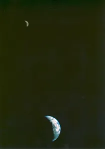 First Print of Earth and Moon in a Single Frame