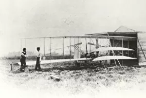 Images Dated 6th November 2007: Wilber and Orville Wright with Flyer II at Huffman Prairie