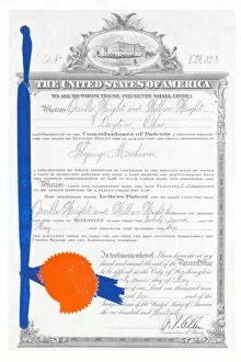 Wright Brothers Collection: Wright Brothers 1906 Patent